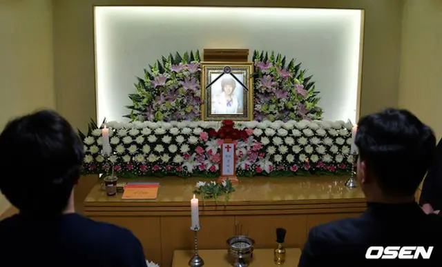仁済大学上渓白病院の葬儀場に設けられた故俳優ムン・ジユンの祭壇