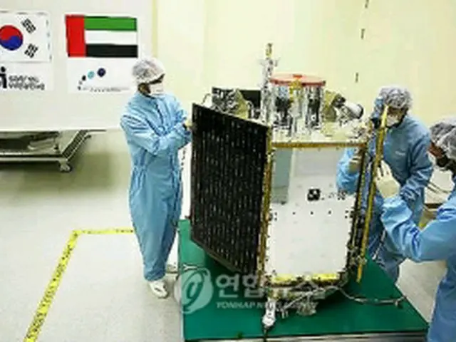 UAEに輸出される人工衛星（サトレック・アイ提供）＝9日、大田（聯合ニュース）