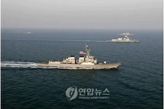 3月に黄海で実施された韓米連合訓練のもよう＝（聯合ニュース）