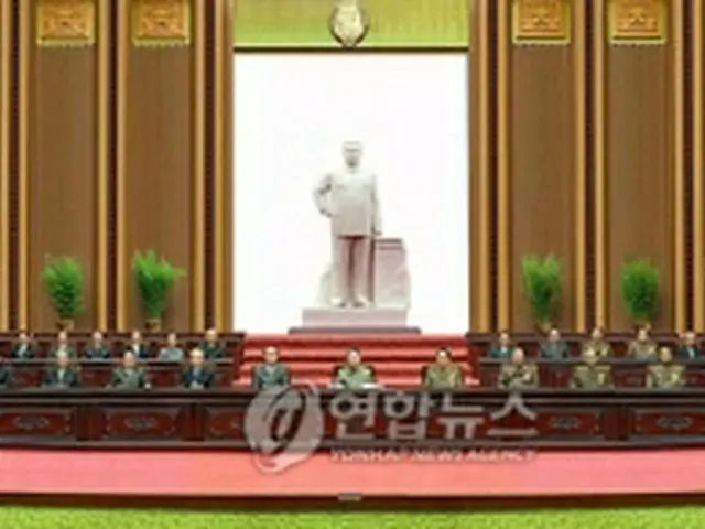 最高人民会議第12期第3回会議のようす（朝鮮中央通信撮影）＝7日、ソウル（聯合ニュース）