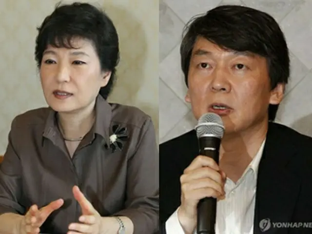 朴槿恵氏(左)と安哲秀氏(資料写真)=(聯合ニュース)