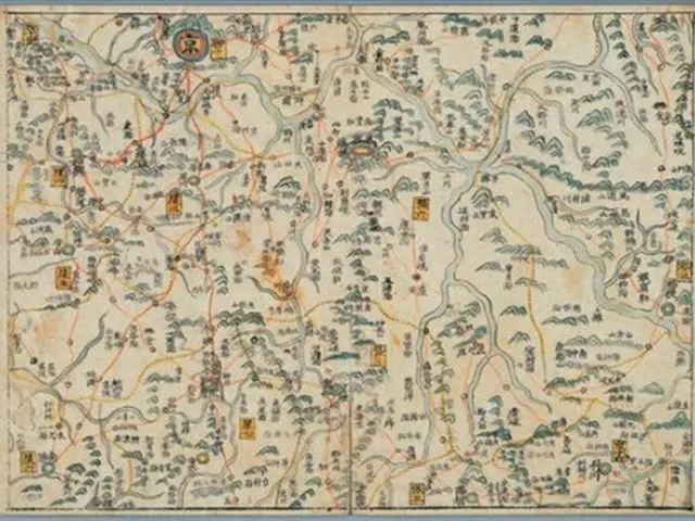 大阪府立中之島図書館が所蔵する朝鮮全国地図「朝鮮図」＝（聯合ニュース）