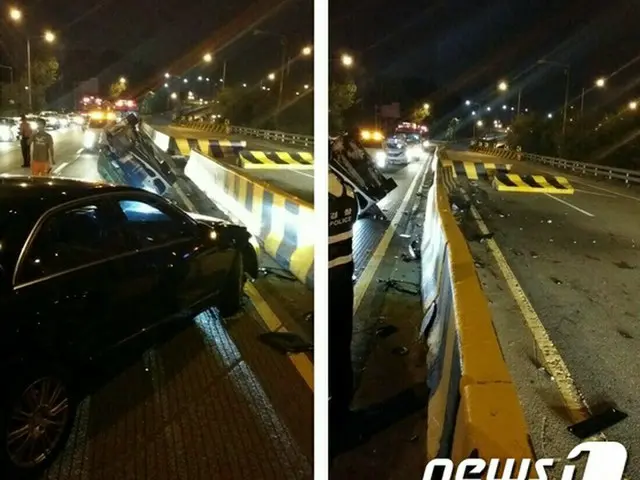 「BIGBANG」V.Iの交通事故現場（提供:news1）