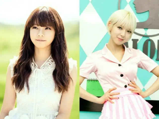 JUNIEL（左）とAOAのチョア（右）:FNCエンターテインメントより(提供:OSEN)