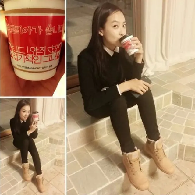 韓国ガールズグループ「f(x)」のメンバービクトリアが映画「猟奇的な2度目の彼女」（原題）チームにコーヒーをプレゼントした。（提供:OSEN）