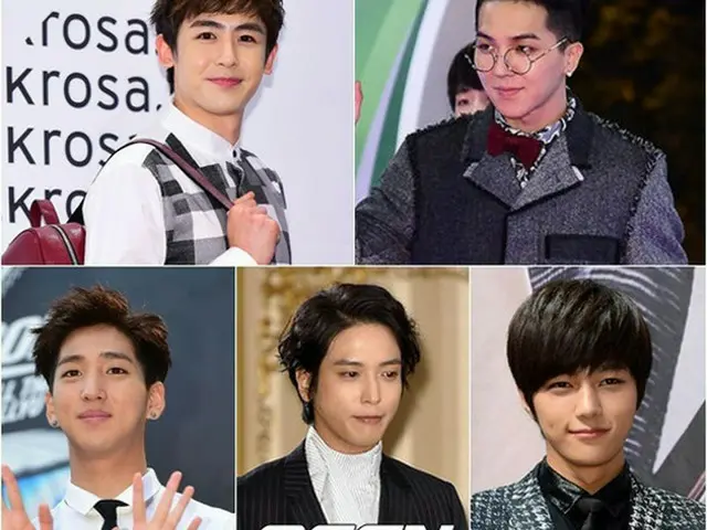 韓国アイドルグループ「2PM」ニックン、「WINNER」ソン・ミンホ、「CNBLUE」チョン・ヨンファ、「INFINITE」エル、「B1A4」バロがSBS「歌謡大祭典」でMCとして活躍する。（提供:OSEN）