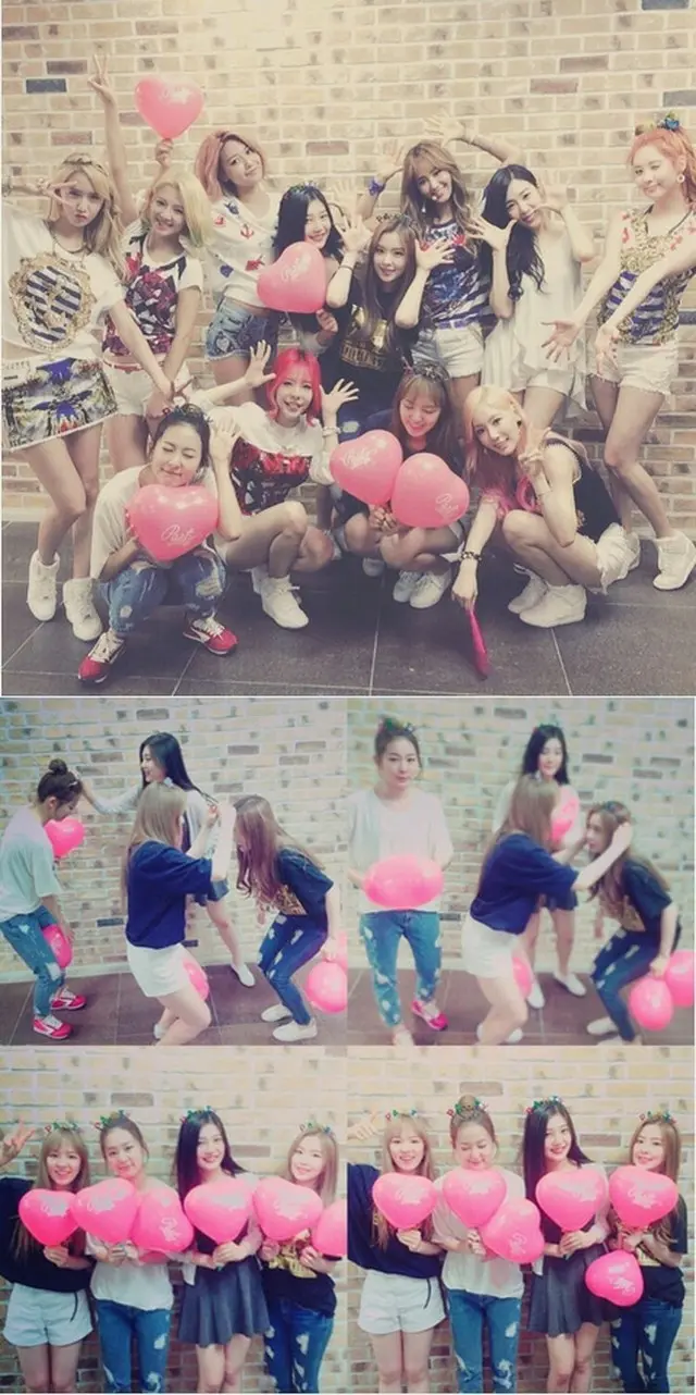 韓国ガールズグループ「少女時代」と「Red Velvet」が所属事務所SMエンタテインメントの先輩・後輩として仲良く応援する姿を見せた。（提供:OSEN）