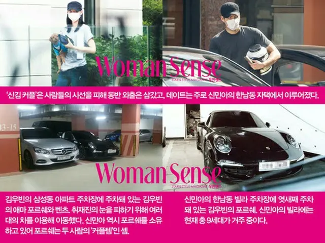 女性マガジン「WomanSence」が俳優キム・ウビン（26）と女優シン・ミナ（31）カップルのデート現場写真を公開した。（提供:OSEN）