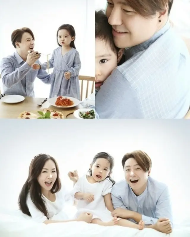 韓国男性グループ「NRG」の元メンバー、ノ・ユミン（34）が、妻と娘と共に撮影した広告に関心が集まっている。（提供:news1）