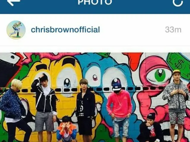 米国の男性歌手クリス・ブラウン（26）が韓国アイドルグループ「GOT7」に向けて、SNS上で感謝の意を表した。（提供:OSEN）