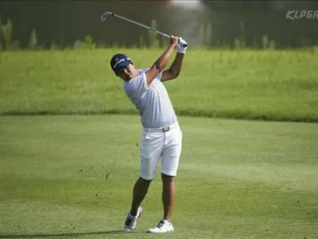 第2ラウンドで2位につけた野村敏京(韓国女子プロゴルフ協会)=4日、泰安(聯合ニュース)