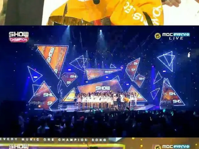 韓国アイドルグループ 「SHINee」のジョンヒョンが「SHOW CHAMPION」で1位を獲得。「THE SHOW」に続き、二つ目のトロフィーとなった（提供:OSEN）