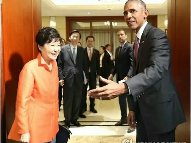 朴大統領（左）とオバマ氏（資料写真）＝（聯合ニュース）