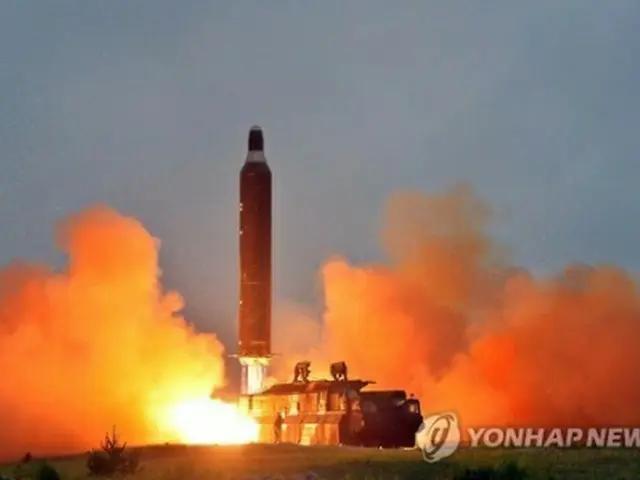 ６月に北朝鮮が公開した「ムスダン」発射模様＝（聯合ニュース）