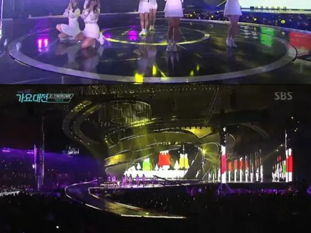 韓国ガールズグループ「TWICE」のステージに「GFRIEND」の楽曲が流れるという放送事故が起こった。「SBS歌謡大祭典」の生放送中に起こったハプニングだ。（提供:OSEN）