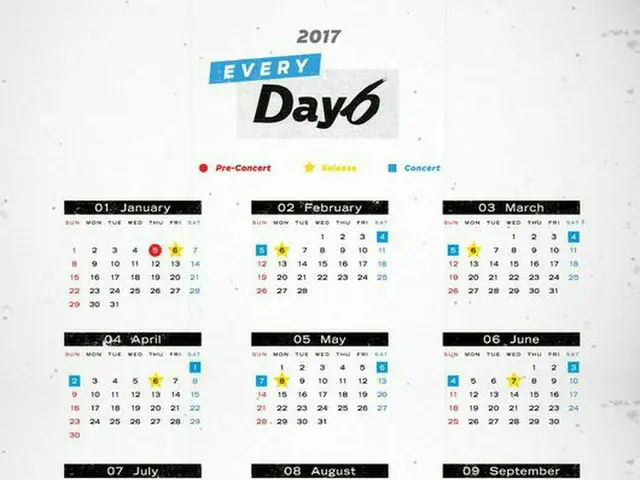 韓国の実力派JYPバンド「DAY6」が10か月ぶりにカムバックし、毎月新曲発表とコンサート開催プロジェクトを公開した。（提供:OSEN）