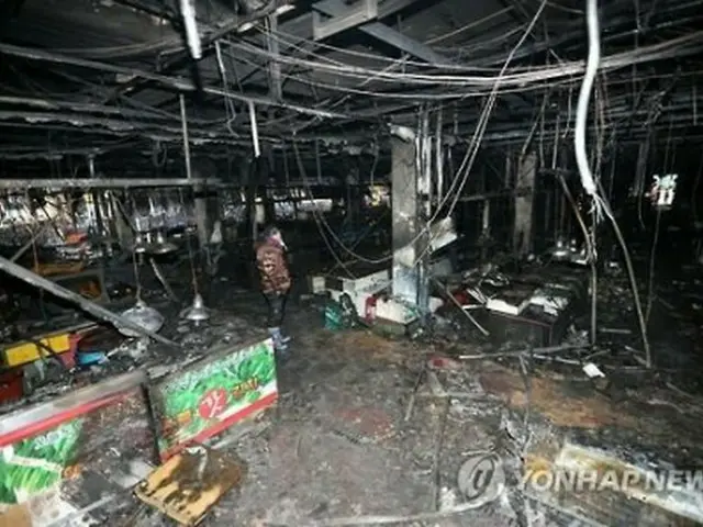 被害に遭った店舗=(聯合ニュース)