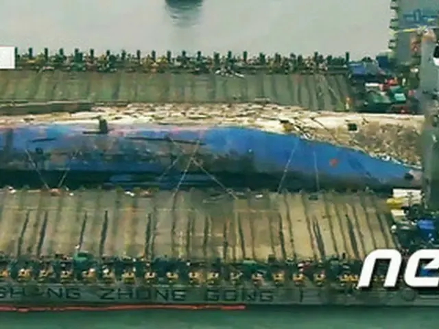 セウォル号、目標の海面上13メートルまで引き揚げに成功＝韓国（提供:news1）