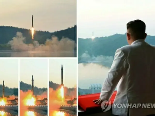 北朝鮮の朝鮮労働党機関紙、労働新聞は３０日、金正恩（キム・ジョンウン）朝鮮労働党委員長の立ち会いのもと、新たに開発した精密誘導システムを導入した弾道ミサイルの発射実験を行ったと伝えた。２９日のミサイル発射を指すとみられる＝３０日、ソウル（労