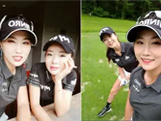 ＜女子ゴルフ＞“韓国美女”キム・ハヌル＆アン・シネ、仲良くラウンド練習