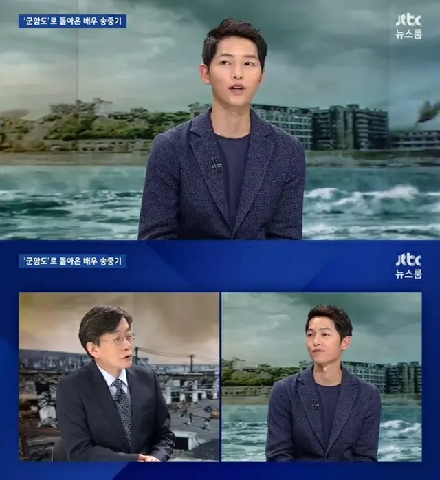 俳優ソン・ジュンギが27日、JTBCニュースルームの文化招待席に出演してインタビューを行った。(提供:news1）