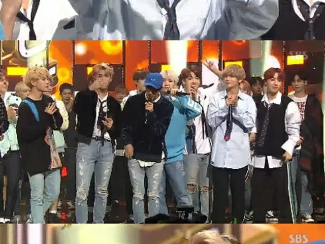 8日にSBS「人気歌謡」が放送され、新曲「DNA」でカムバックした「防弾少年団」が2週連続1位に輝いた。(提供:OSEN)