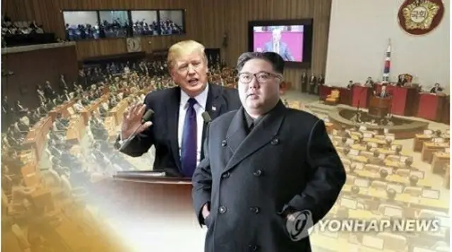 トランプ氏（左）がテロ支援国家再指定を発表したことに、北朝鮮の金正恩（キム・ジョンウン）朝鮮労働党委員長（右）がどう反応するか注目される（イメージ）＝（聯合ニュース）