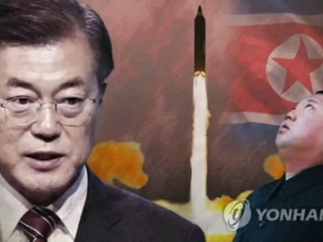 北朝鮮の弾道ミサイル発射を受けて文大統領（左）はＮＳＣ全体会議を開いた＝（聯合ニュース）