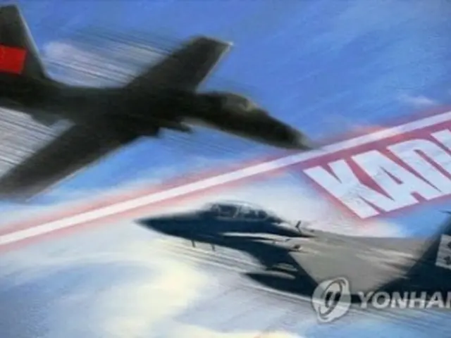 中国の軍用機１機が韓国防空識別圏に進入した（イメージ図）＝（聯合ニュース）