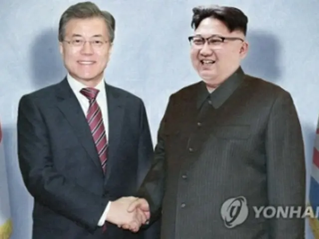 文在寅（ムン・ジェイン）大統領（左）と金正恩（キム・ジョンウン）朝鮮労働党委員長（コラージュ）＝（聯合ニュース）