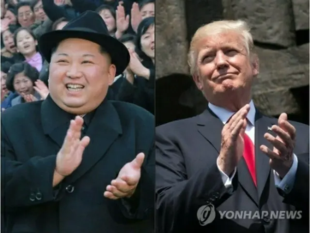 トランプ大統領（右）と北朝鮮の金正恩（キム・ジョンウン）国務委員長（朝鮮労働党委員長、左）は６月１２日にシンガポールで会談する予定だ（資料写真）＝（ＡＦＰ＝（聯合ニュース）