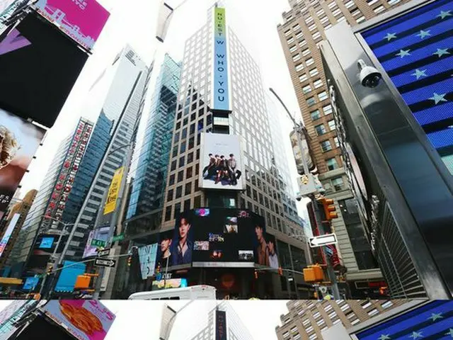「NU’EST W」がニューヨーク・タイムズスクエアの電光掲示板を飾り、話題となっている。（提供:OSEN）