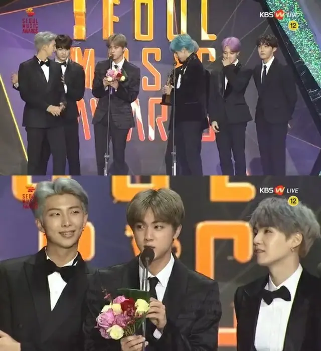 韓国ボーイズグループ「防弾少年団」が、「ソウル歌謡大賞」で本賞を受賞した。（提供:news1）