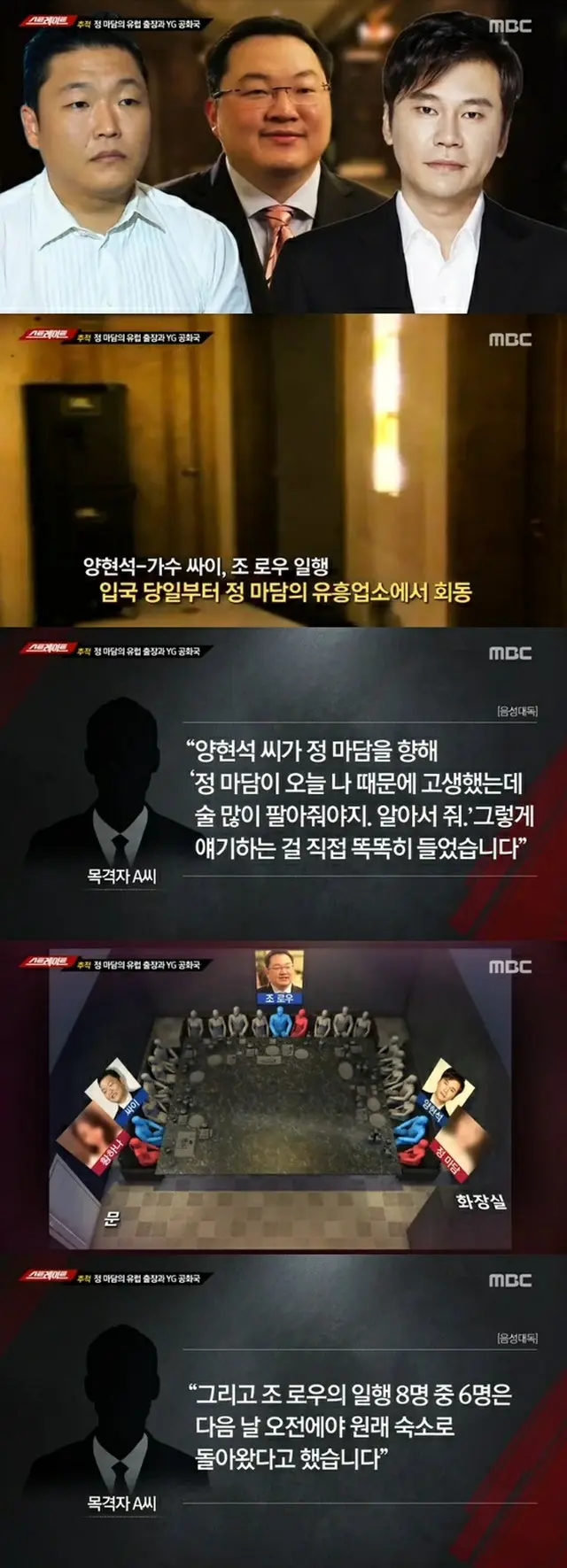 韓国大手芸能事務所YGエンターテインメントのヤン・ヒョンソク元代表と歌手PSYが、実業家ジョー・ロー氏（本名:ロー・ テックジョー、38）と風俗店で会合をしていたことを番組が伝えた。（提供:news1）