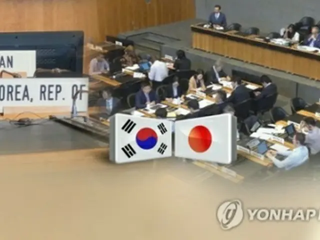 韓国はWTOの理事会で日本の輸出規制の不当性を訴える（コラージュ）＝（聯合ニュースTV）