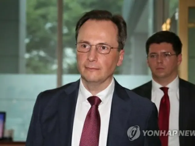 ロシアのボルコフ駐韓大使代理＝２３日、ソウル（聯合ニュース）