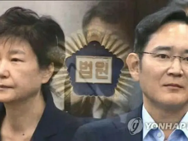 朴被告（左）と李副会長（コラージュ）＝（聯合ニュース）