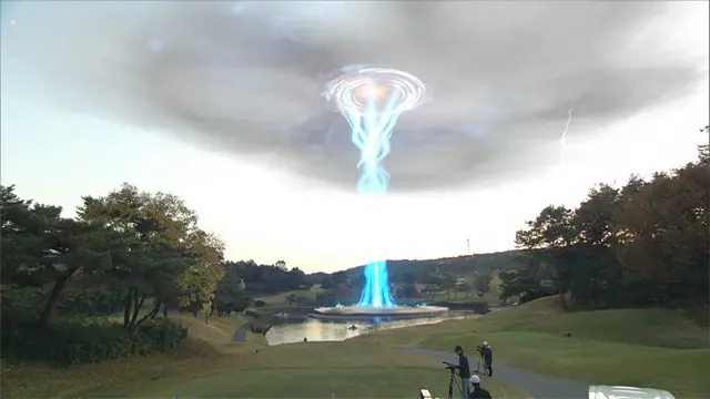 5Gを活用した技術で中継映像に雷の仮想イメージを重ねた（提供:WoW！Korea）