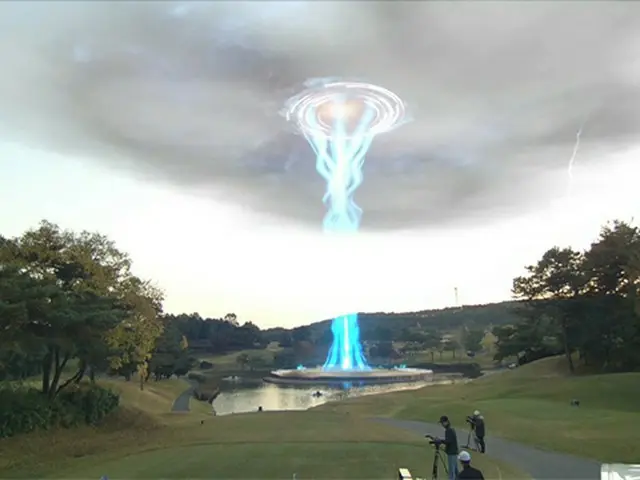 5Gを活用した技術で中継映像に雷の仮想イメージを重ねた（提供:WoW！Korea）