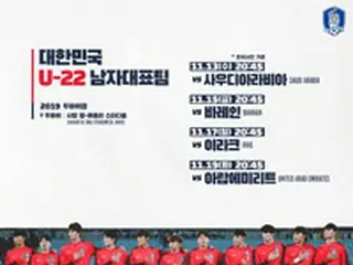 サッカー韓国U-22代表、13日からドバイカップ出場