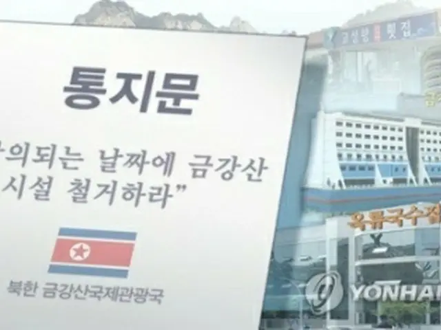 北朝鮮は韓国側に、所定の期日までに金剛山の施設を撤去するよう通知した（コラージュ）＝（聯合ニュース）