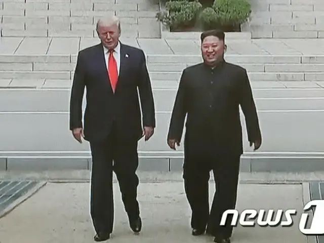 韓国、板門店（パンムンジョム）でのドナルド・トランプ米国大統領と金正恩（キム・ジョンウン）北朝鮮国務委員長（提供:news1）