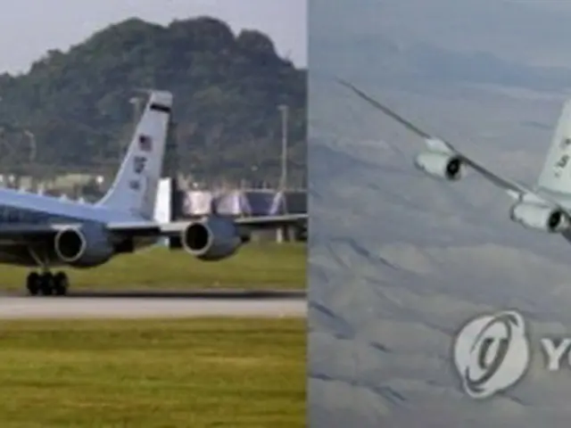 米偵察機のＲＣ１３５Ｓ（左）とＥ８Ｃ（米空軍提供）＝（ＥＰＡ＝聯合ニュース）≪転載・転用禁止≫