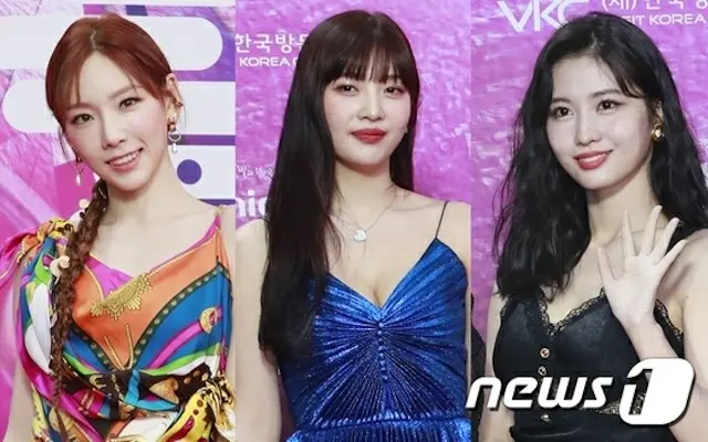 テヨン（少女時代）＆ジョイ（Red Velvet）＆モモ（TWICE）、レッドカーペットで魅せた三者三様の美しさ（提供:news1）