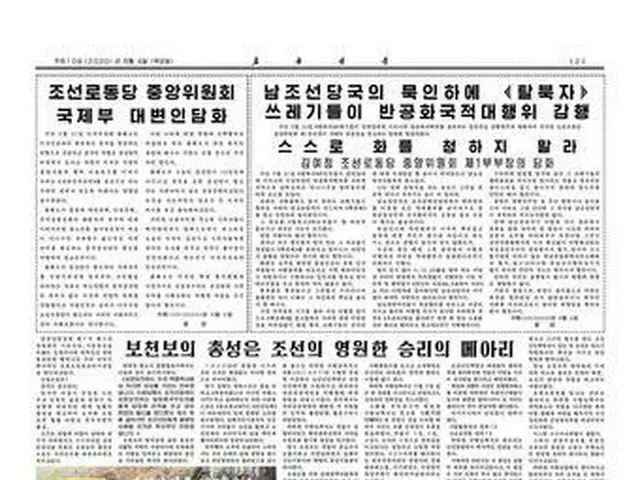 去る4日、北朝鮮の労働新聞に載った金与正 朝鮮労働党第1副部長による談話（提供:news1）