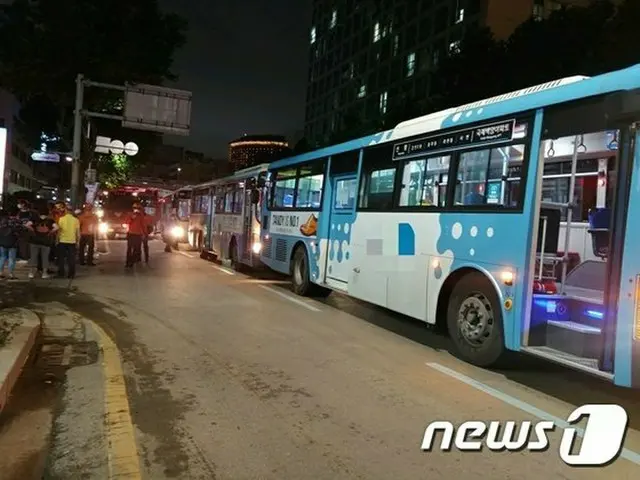 釜山市内でバス3台が玉突き事故、乗客12人が負傷＝韓国（提供:news1）