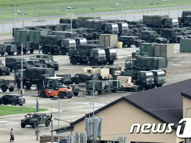 去る11日に実施された米韓合同軍事演習ための事前演習中の、韓国の平澤にある米軍基地の様子（提供:news1）