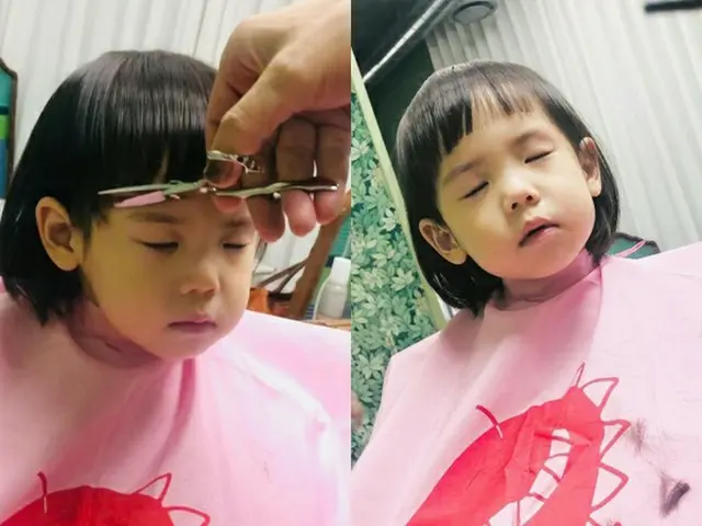 ユジン（S.E.S.）、次女のロリンちゃんが散髪する様子を公開…長女ロヒちゃんと双子コーデのような前髪ぱつんの仕上がりに（画像提供:wowkorea）