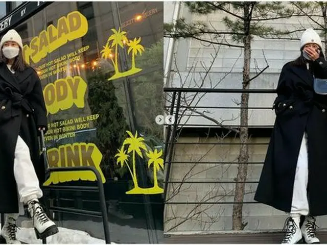女優ファン・シネ、コートにニット帽にスニーカーそしてスウェットなんて最高（画像提供:wowkorea）
