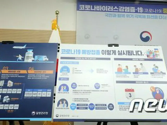 韓国疾病管理庁の鄭銀敬 庁長が、新型コロナワクチンの接種体系を説明している（画像提供:wowkorea）